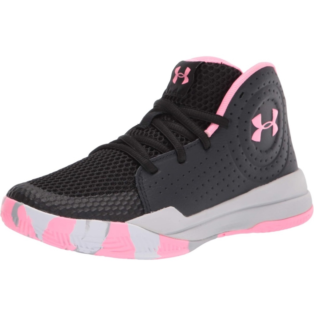 Youth Under Armour Jet Sz 2Y Black/Pink Basketball Shoes